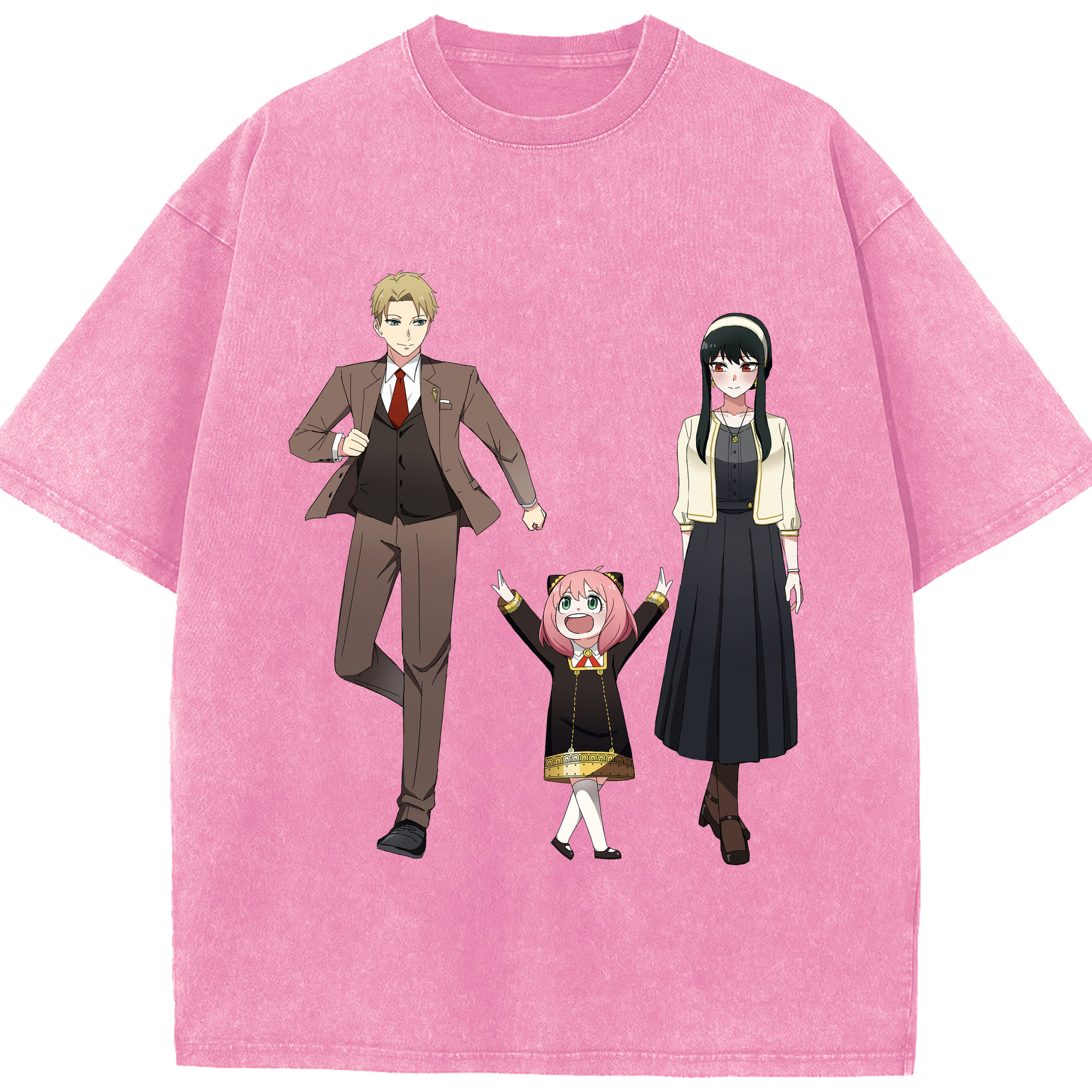 （画像用） SPY×FAMILY间谍家家酒 綿100% ヴィンテージ風 半袖Tシャツ（フロントプリント）